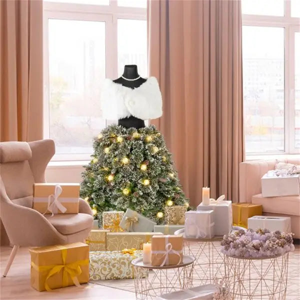 HKM-280659 5 FT Pre-Lit Artificial Christmas Mannequin Tree - Elegant Holiday Decor
