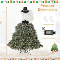 HKM-280659 5 FT Pre-Lit Artificial Christmas Mannequin Tree - Elegant Holiday Decor