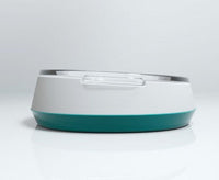 HKM-2807741 Stylish Glass Pet Bowl with ABS Base - 160ml Water, 100g Grain Capacity, 16cm x 13.5cm x 4cm