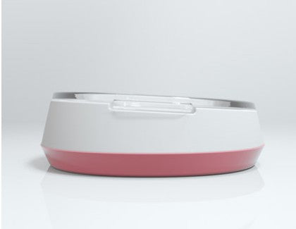 HKM-2807741 Stylish Glass Pet Bowl with ABS Base - 160ml Water, 100g Grain Capacity, 16cm x 13.5cm x 4cm