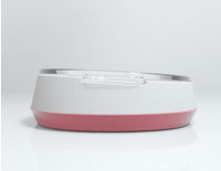 HKM-2807741 Stylish Glass Pet Bowl with ABS Base - 160ml Water, 100g Grain Capacity, 16cm x 13.5cm x 4cm