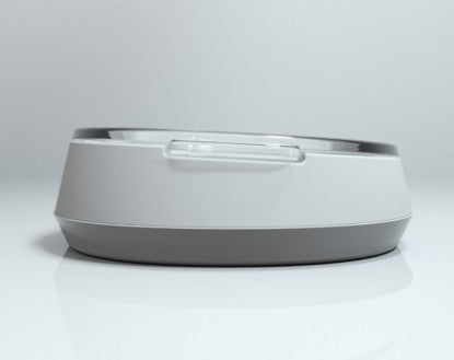HKM-2807741 Stylish Glass Pet Bowl with ABS Base - 160ml Water, 100g Grain Capacity, 16cm x 13.5cm x 4cm