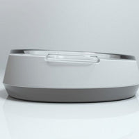HKM-2807741 Stylish Glass Pet Bowl with ABS Base - 160ml Water, 100g Grain Capacity, 16cm x 13.5cm x 4cm