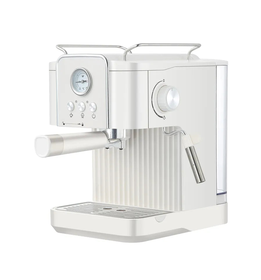 HKM-280787 Italian Semi-Automatic Espresso Machine for Home Use, Stainless Steel Cappuccino Maker, 15-20 Bar Pressure