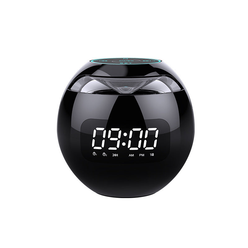 HKM-280915 Oval LED Alarm Clock Bluetooth Speaker with Subwoofer Function - Stylish for Bedroom, Living Room, and Office