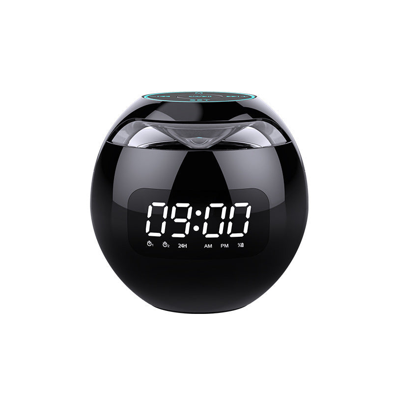 HKM-280915 Oval LED Alarm Clock Bluetooth Speaker with Subwoofer Function - Stylish for Bedroom, Living Room, and Office