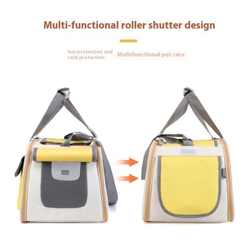 HKM-2809789 Large Capacity Foldable Canvas Single Shoulder Pet Bag in Yellow, Green, or Black
