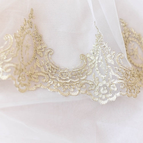 HKM-280979 Extra Wide Light Gold Car Bone Lace for Children's Fashion Accessories