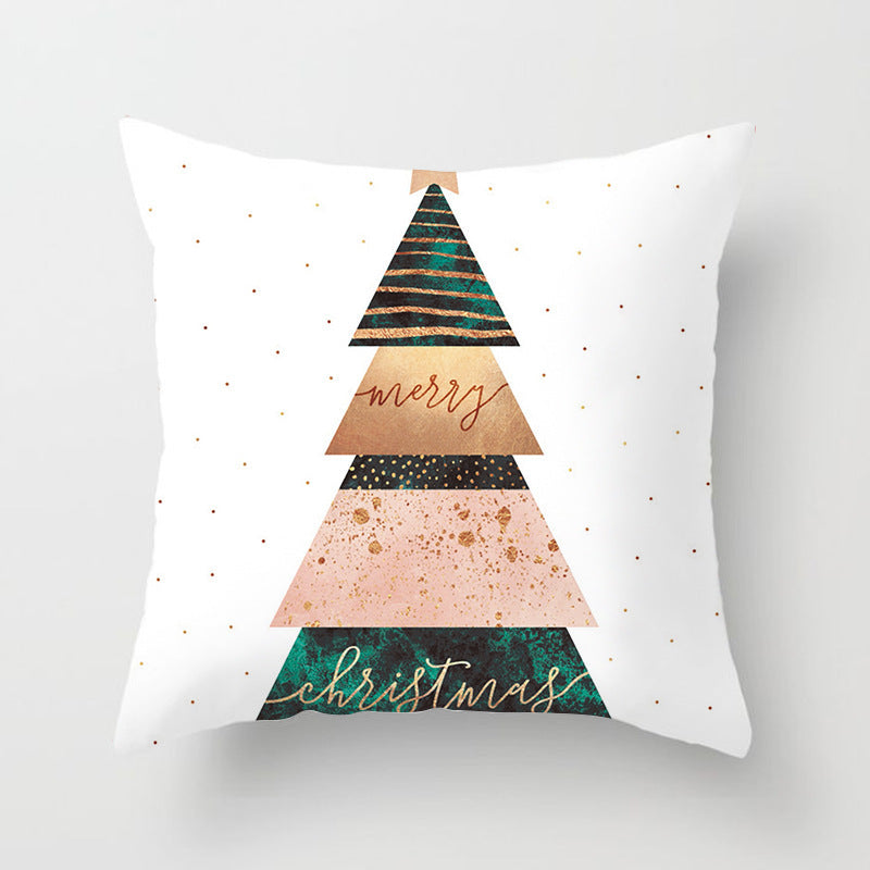 HKM-281107 Christmas-Themed Peach Skin Pillowcase for Home and Car - 45x45cm