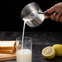 HKM-2811325 Stainless Steel Dog Food Scoop with Wooden Handle for Accurate Measuring