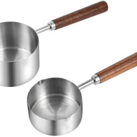HKM-2811325 Stainless Steel Dog Food Scoop with Wooden Handle for Accurate Measuring