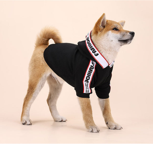 HKM-2812605 Stylish Cotton Sweater for Small and Medium Dogs - Black and Red Options Available