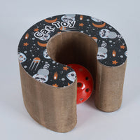 HKM-2813501 Magnetic Folding Cat Scratch Board with Ball and Menthol, 24x24x10cm, Fun Two-in-One Design