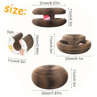 HKM-2813501 Magnetic Folding Cat Scratch Board with Ball and Menthol, 24x24x10cm, Fun Two-in-One Design