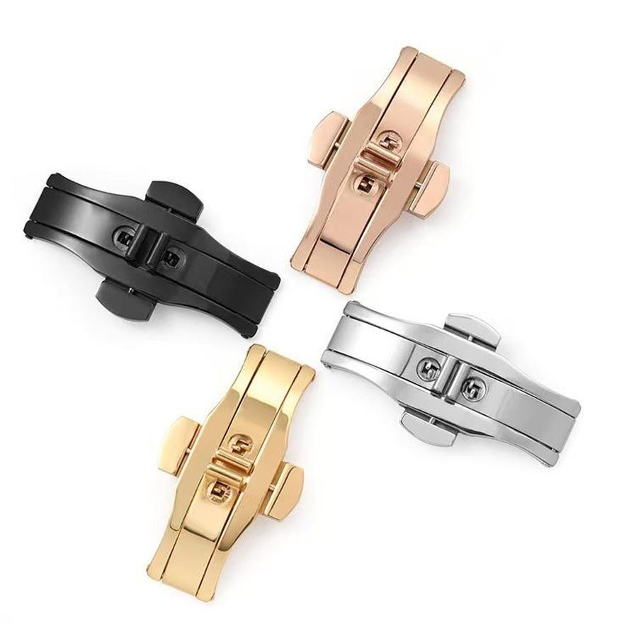 HKM-281427 Butterfly Clasp Stainless Steel Watch Buckle in Various Sizes and Colors