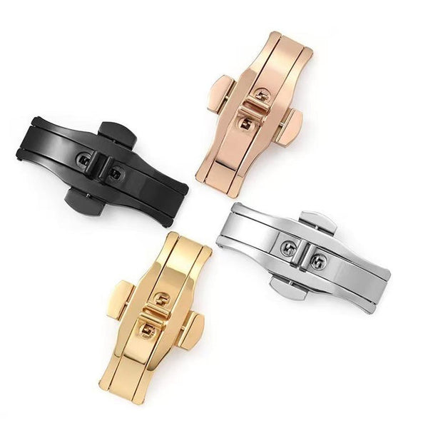 HKM-281427 Butterfly Clasp Stainless Steel Watch Buckle in Various Sizes and Colors