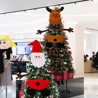 HKM-281491 Christmas Tree Top Decorations - Cloth Ornaments in Old Man, Snowman, and Elk Styles