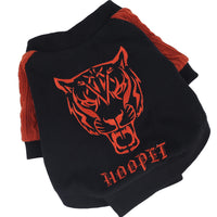 HKM-2815677 Casual Knitted Velvet Sweater for Dogs - Tiger Head Bullfighting Suit in Black