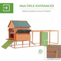 HKM-2816957 Large Wooden Chicken Coop for 8-10 Chickens with Nesting Box and Outdoor Run - Durable, Weather-Resistant Design