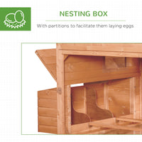 HKM-2816957 Large Wooden Chicken Coop for 8-10 Chickens with Nesting Box and Outdoor Run - Durable, Weather-Resistant Design