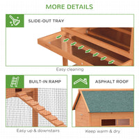 HKM-2816957 Large Wooden Chicken Coop for 8-10 Chickens with Nesting Box and Outdoor Run - Durable, Weather-Resistant Design