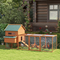 HKM-2816957 Large Wooden Chicken Coop for 8-10 Chickens with Nesting Box and Outdoor Run - Durable, Weather-Resistant Design