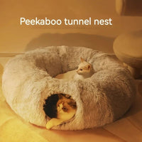 HKM-2817341 Cozy Plush Winter Cat Bed with Warm Cushion - Spacious Pet Basket, 85*85*26cm