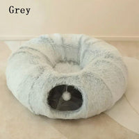 HKM-2817341 Cozy Plush Winter Cat Bed with Warm Cushion - Spacious Pet Basket, 85*85*26cm