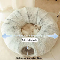 HKM-2817341 Cozy Plush Winter Cat Bed with Warm Cushion - Spacious Pet Basket, 85*85*26cm