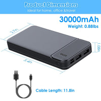 HKM-281747 Fast Charging Portable Power Bank 10000mAh/20000mAh/30000mAh with USB Cable for iOS 15/14/13 and More