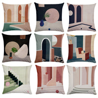 HKM-281747 Geometric Abstract Plush Pillowcase for Living Room, Bedroom, and More