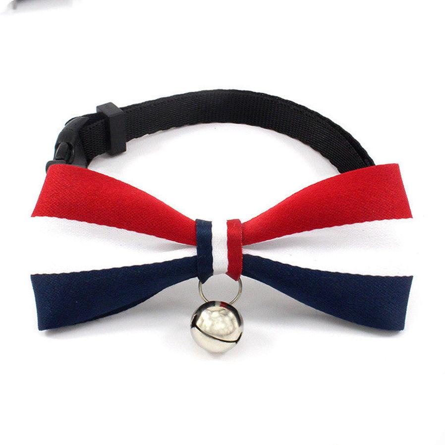 HKM-281747 Monochrome Nylon Cat Bell Collar - British Style for Everyday Use