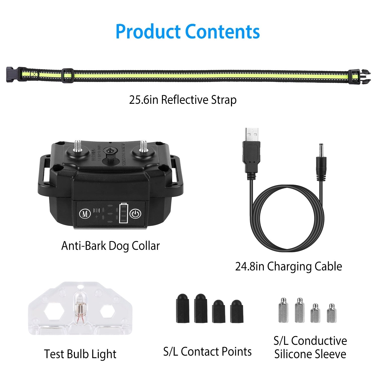 HKM-2818749 Rechargeable Waterproof Dog Bark Collar with Beep, Vibration, and Static Modes for Training