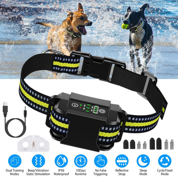 HKM-2818749 Rechargeable Waterproof Dog Bark Collar with Beep, Vibration, and Static Modes for Training