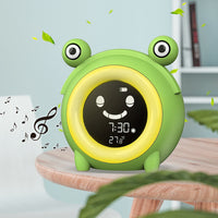 HKM-281875 Cartoon Round LCD Alarm Clock with Thermometer and Luminous Function