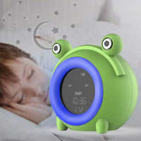 HKM-281875 Cartoon Round LCD Alarm Clock with Thermometer and Luminous Function