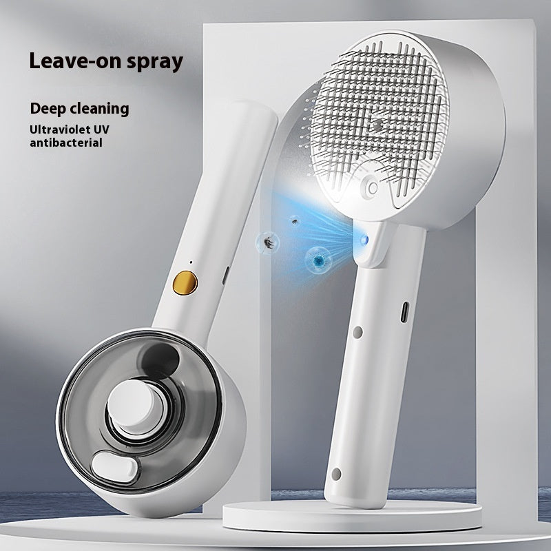 HKM-2818877 Pet Self-Cleaning Grooming Brush with UV Sterilization and Essential Oil Spray for Dogs and Cats