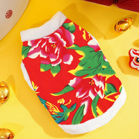 HKM-2819645 New Year Floral Chinese Style Pet Clothing for Dogs and Cats
