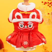HKM-2819645 New Year Floral Chinese Style Pet Clothing for Dogs and Cats