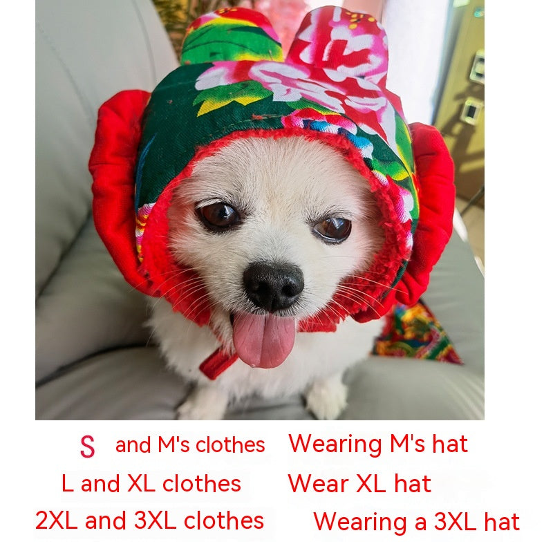 HKM-2819645 New Year Floral Chinese Style Pet Clothing for Dogs and Cats
