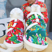 HKM-2819645 New Year Floral Chinese Style Pet Clothing for Dogs and Cats