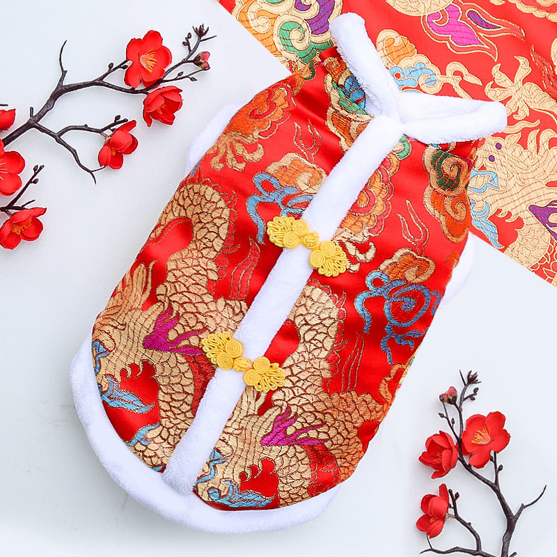 HKM-2819645 New Year Floral Chinese Style Pet Clothing for Dogs and Cats