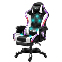 HKM-282195 Pink LED RGB Gaming Chair with Massage Function and Built-In Speakers