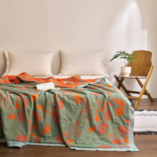 HKM-282195 Pure Cotton Double-Layer Yarn-Dyed Jacquard Summer Quilt - Available in Multiple Sizes