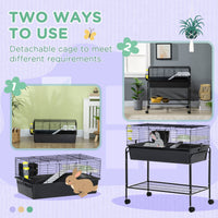 HKM-2822717 Small Animal Cage with Removable Stand and Storage for Rabbits, Guinea Pigs, and More