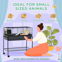 HKM-2822717 Small Animal Cage with Removable Stand and Storage for Rabbits, Guinea Pigs, and More