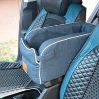 HKM-2823101 Pet Car Central Control Nest Cushion for Cats and Dogs, Folding Design, Dark Blue and Plaid Options, 49x25x21cm
