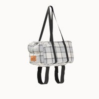 HKM-2823101 Pet Car Central Control Nest Cushion for Cats and Dogs, Folding Design, Dark Blue and Plaid Options, 49x25x21cm