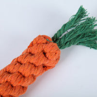 HKM-2823869 Hand-Knitted Cotton Rope Carrot Toy for Dogs and Cats - Perfect for Molar Playtime