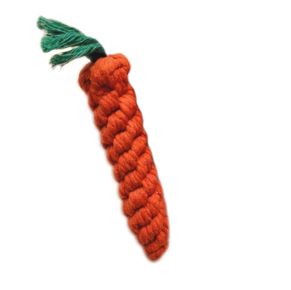HKM-2823869 Hand-Knitted Cotton Rope Carrot Toy for Dogs and Cats - Perfect for Molar Playtime